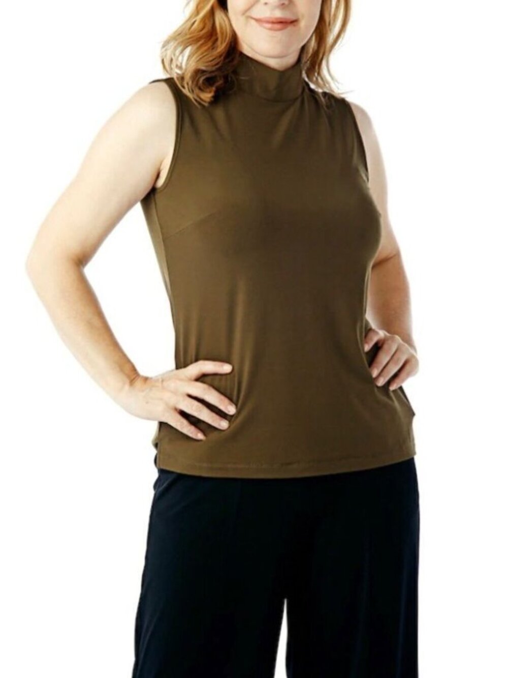 Joan Rivers Wardrobe Builders Mock Turtleneck w/ Zipper Tank